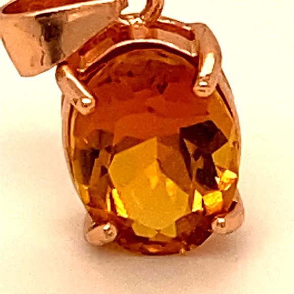 Rare Orange Tourmaline 1.55ct Rose Gold Pendant - Picture 6 of 6